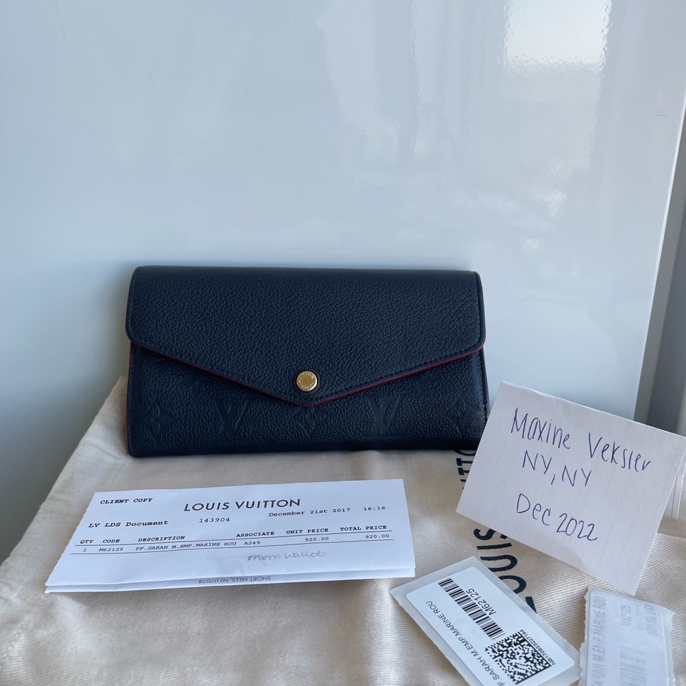 Louis Vuitton Sarah Wallet in Marine Rouge